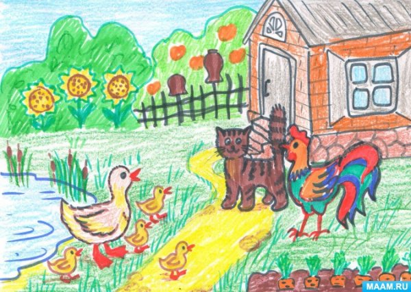 Рисунок к сказке петушок и бобовое зернышко