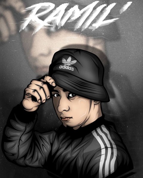 Рисунок певца Рамиль