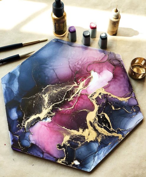 Рисование алкогольными чернилами