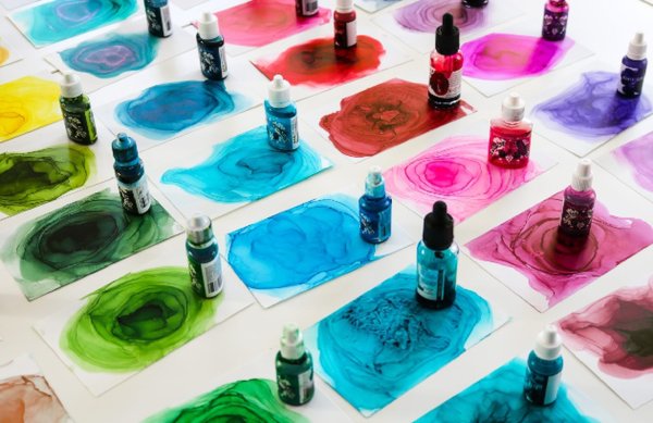 Абстрактная картина спиртовыми чернилами