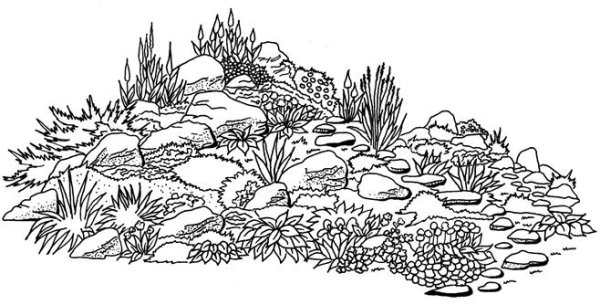 Альпийские горки нарисовать