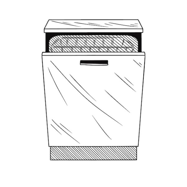 Посудомойка нарисованная