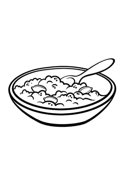 Суп раскраска для детей