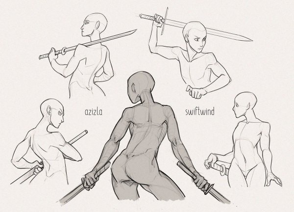 Позы Мечников референсы