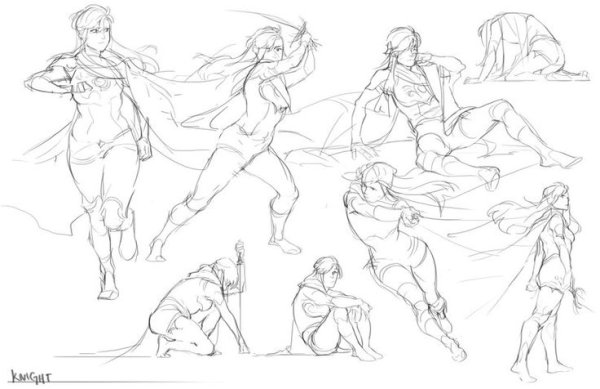 Референсы поз Геншин