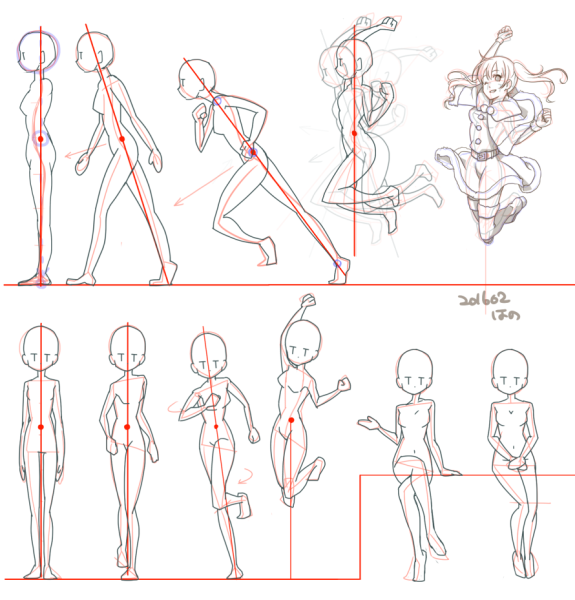 Позы для рисования персонажей аниме