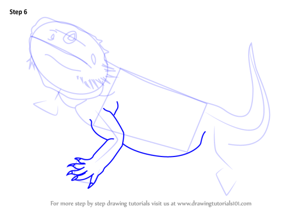 Бородатая агама рисовать