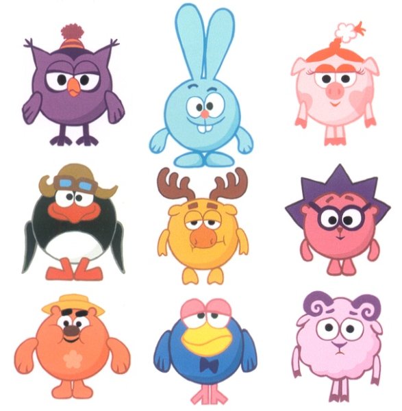 Смешарики персонажи для печати