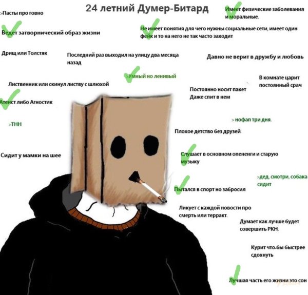 Битард с пакетом на голове