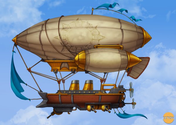 Steampunk Art дирижабль