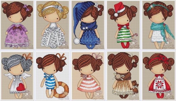 Мини вышивки для кукольной одежды