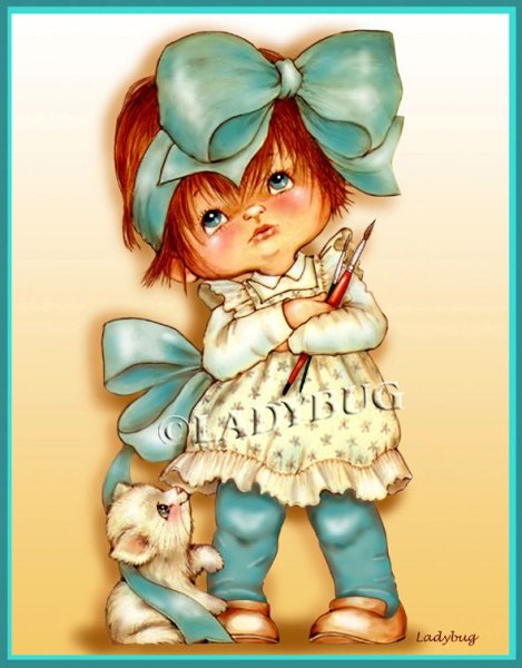 Девочка с бантиками рисунок