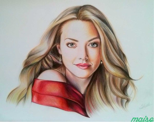 Портрет цветными карандашами