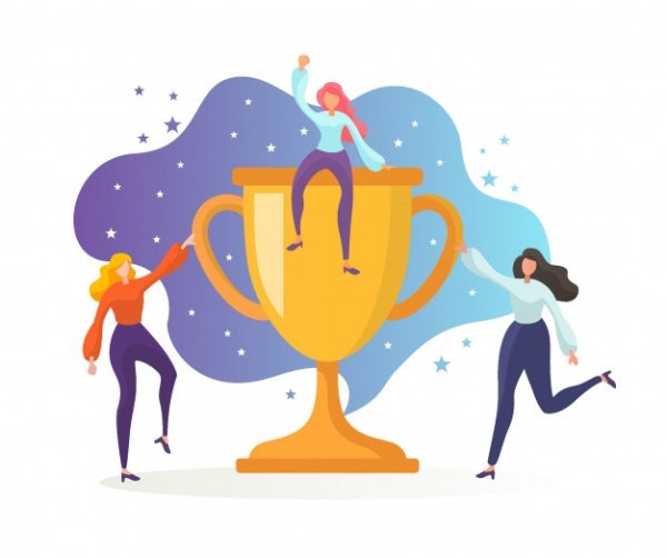 Успех флет иллюстрация