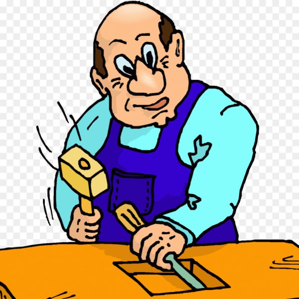 Столяр с рубанком