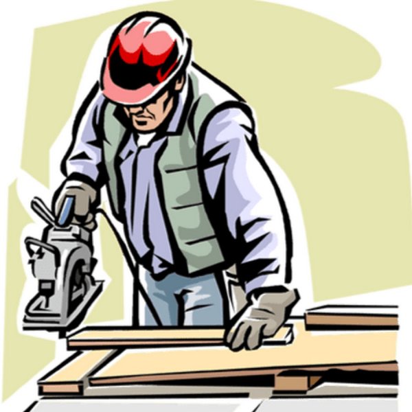 Столяр на белом фоне