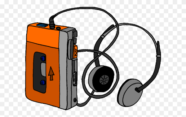 Ретро плеер с наушниками