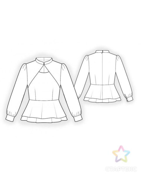 Эскиз блузки женской