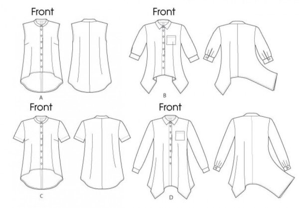 Выкройки женских блузок рубашечного покроя