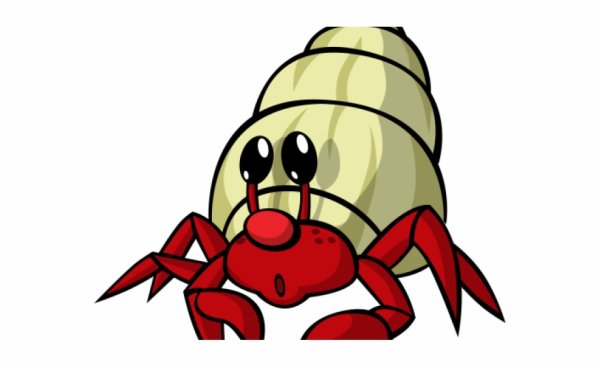 Краб отшельник нарисованный