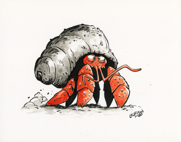 Краб отшельник арт