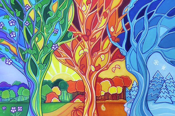 Декоративный пейзаж в цвете