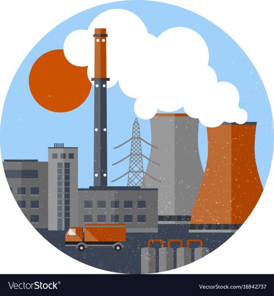 Труба завода на белом фоне