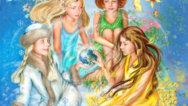 Времена года в образе девушек