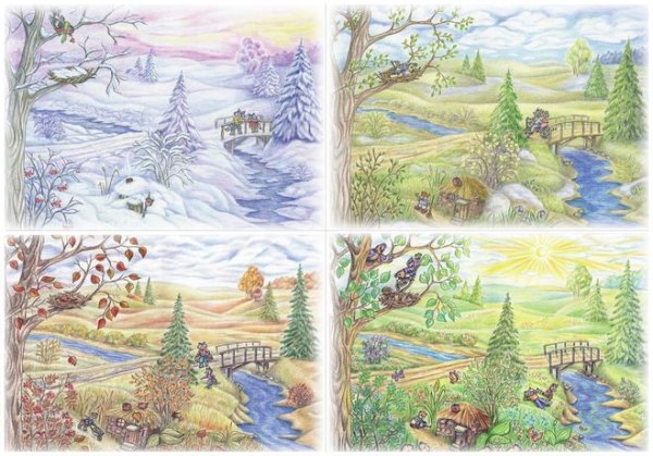Времена года иллюстрации