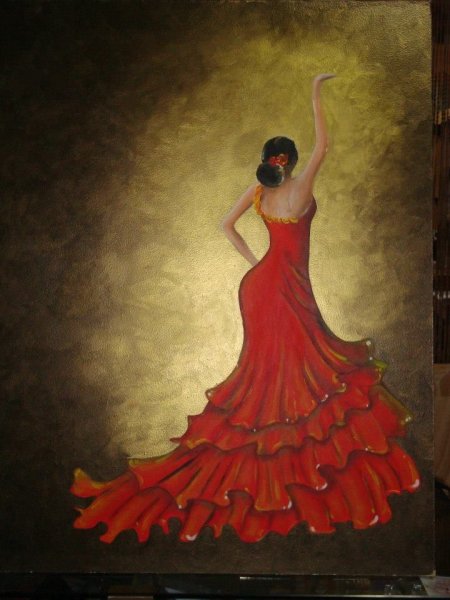 Акварель танец фламенко Испания