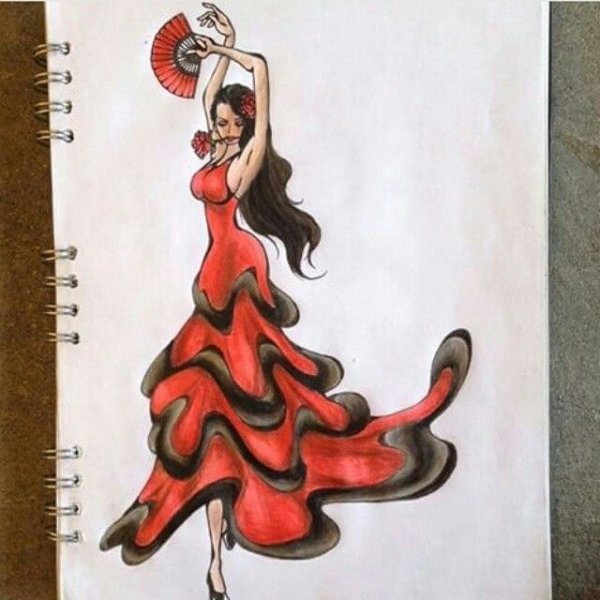 Танцор фламенко рисунок