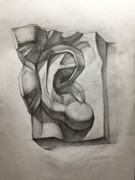 Уши в карандаше гипсовые