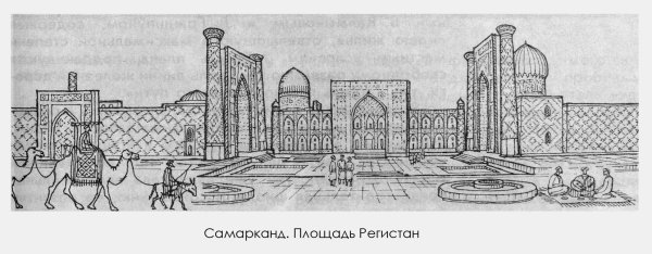 Площадь Регистан в Самарканде вектор