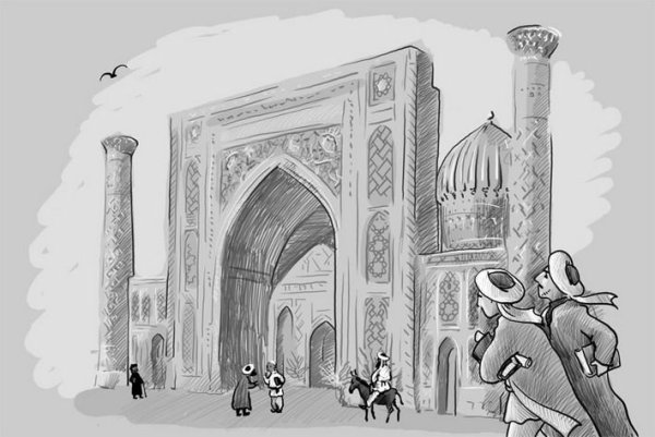 Самарканд медресе Шердор рисунок