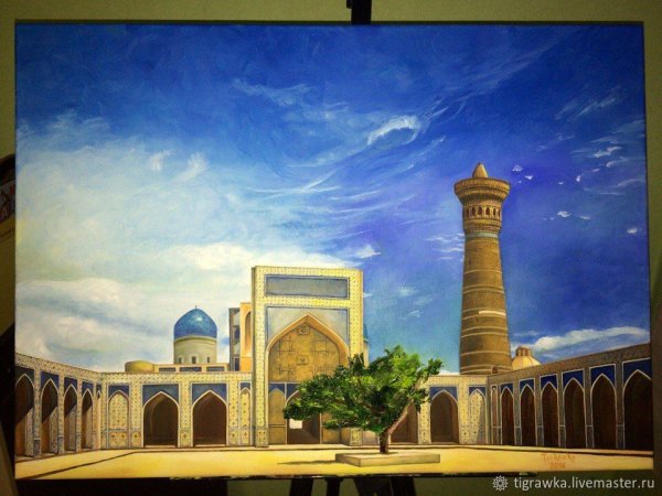 Площадь Регистан в Самарканде рисунок