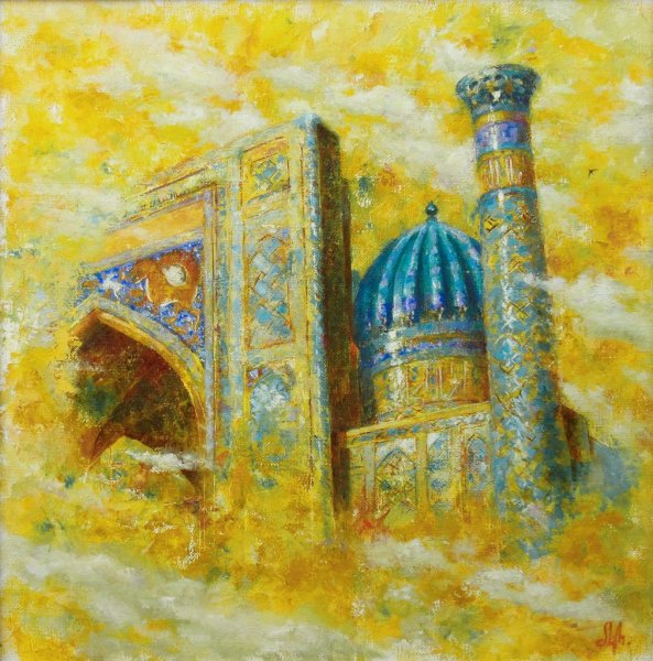 Медресе шир-дор на площади Регистан в Самарканде