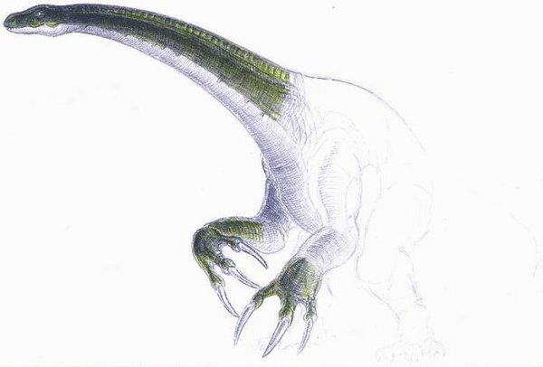 Теризинозавр карандашом