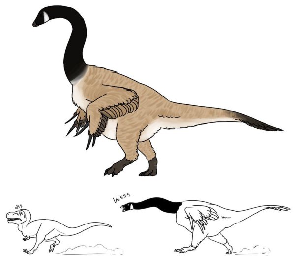 Теризинозавр против тиранозавра