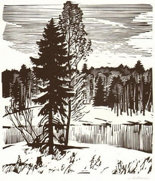 Лес рисунок