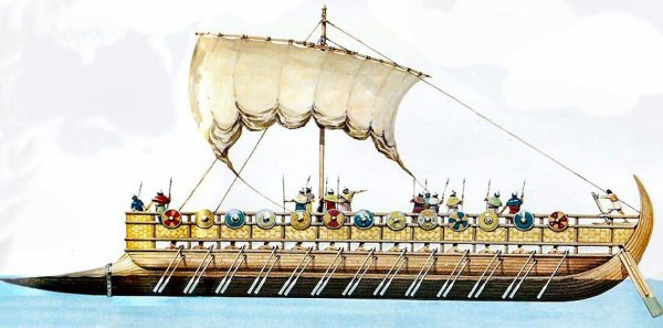 Финикийский корабль раскраска