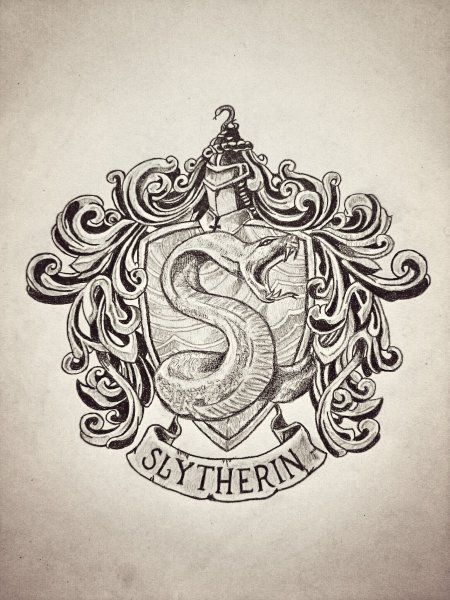 Хогвартс Слизерина тату