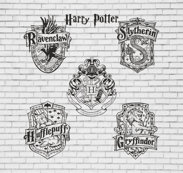 Гарри Поттер факультеты черно белые
