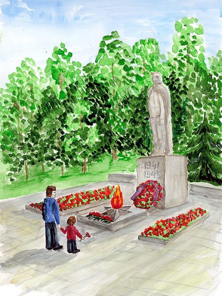 Памятник воину освободителю в Берлине рисунок