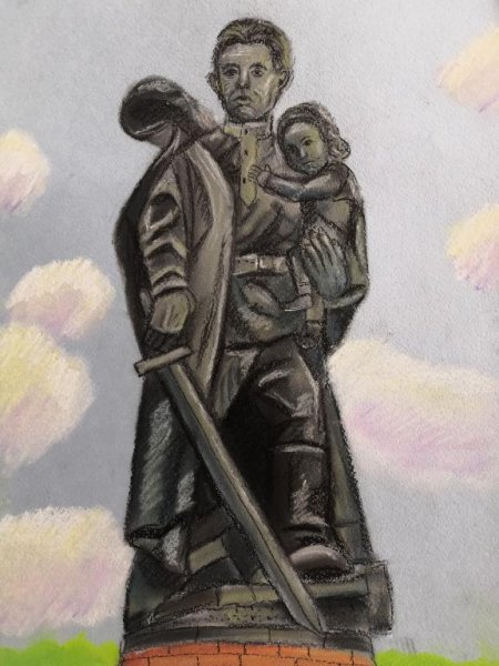 Памятник солдату рисунок