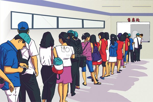 Люди в очереди иллюстрация