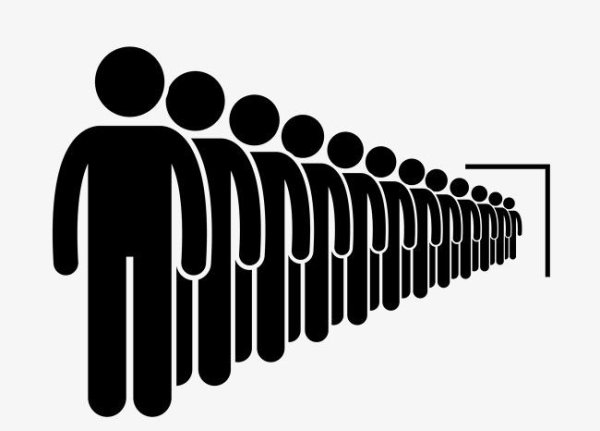 Стоять в очереди иллюстрация