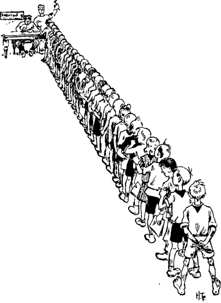 Очередь карикатура