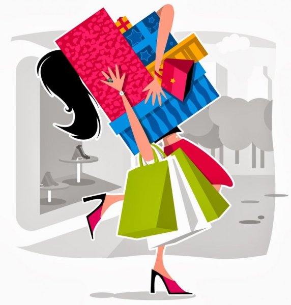 Девушка с покупками