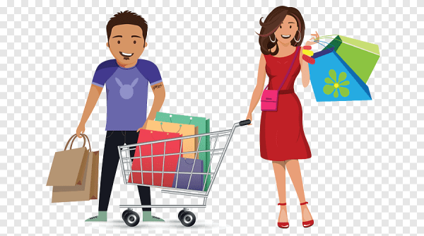 Покупатель на белом фоне