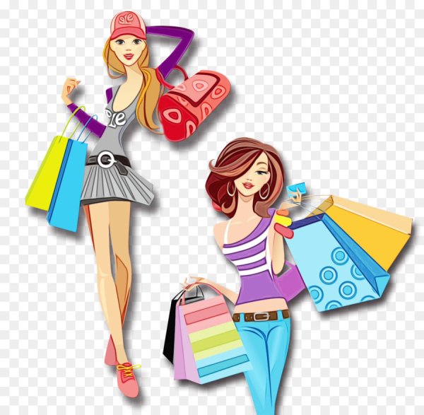 Шоппинг на прозрачном фоне